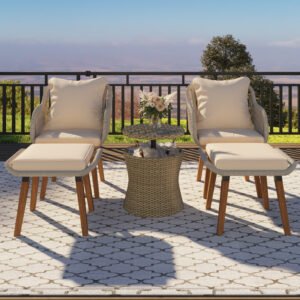 5 Pieces Patio Furniture Chair Sets