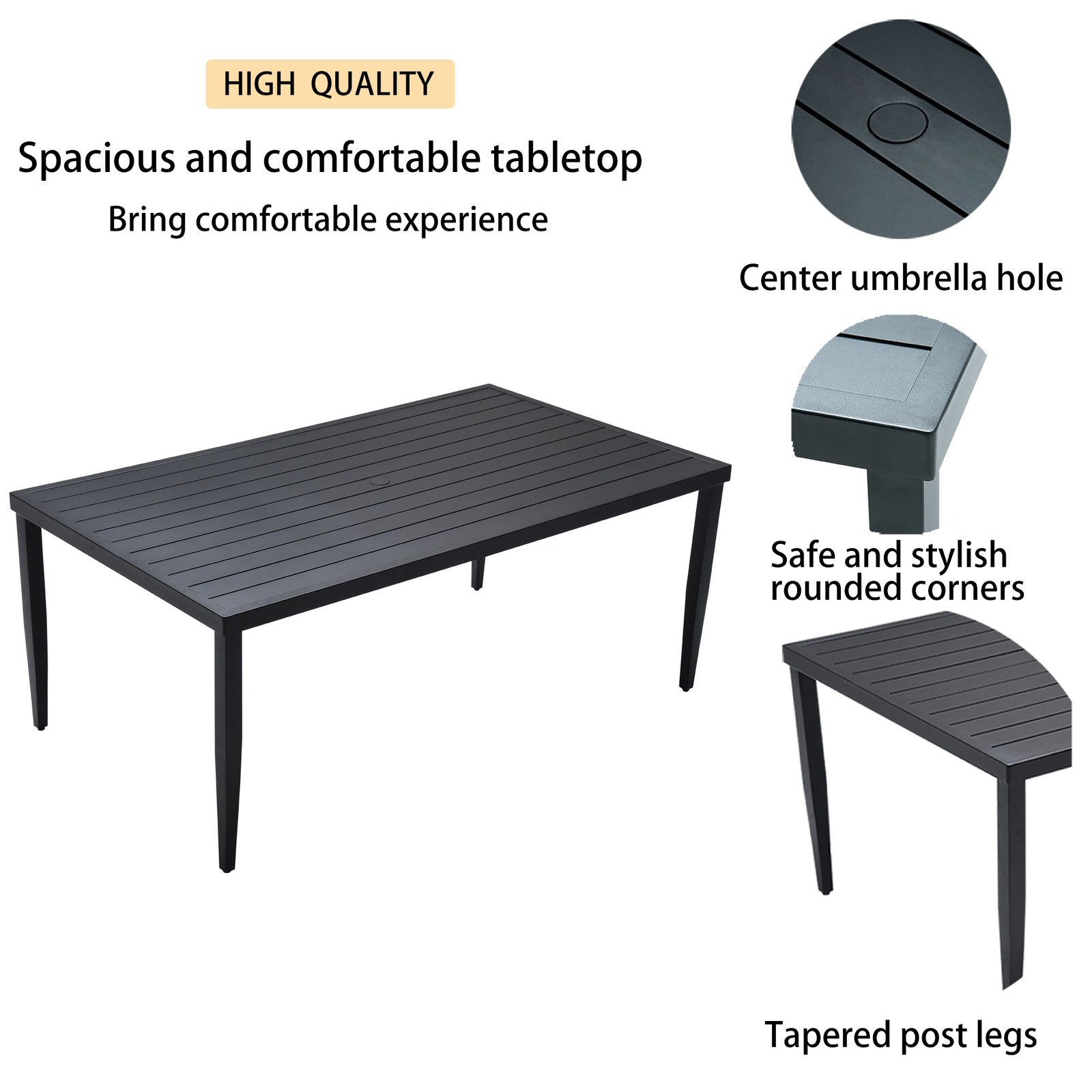 7-Piece Outdoor Patio Aluminum Furniture, Modern Dining Set - Image 6