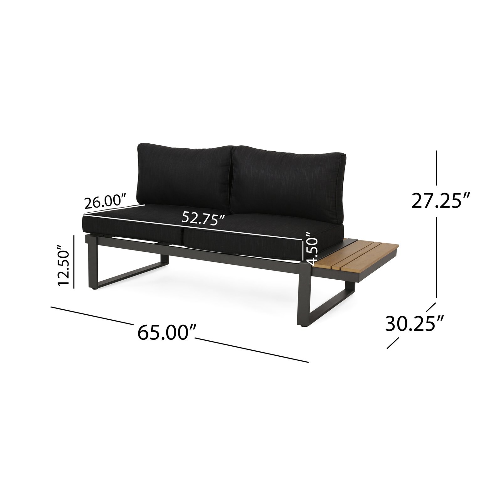 Sterling V-Shaped Outdoor Aluminum 5 Seater Sofa Set with Cushions - Image 6