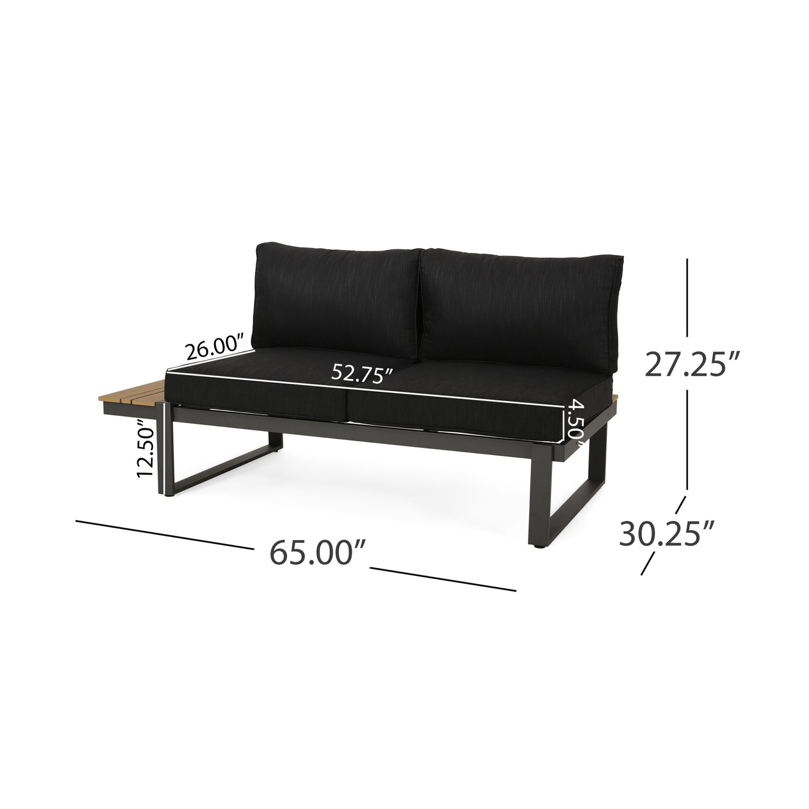 Sterling V-Shaped Outdoor Aluminum 5 Seater Sofa Set with Cushions - Image 3
